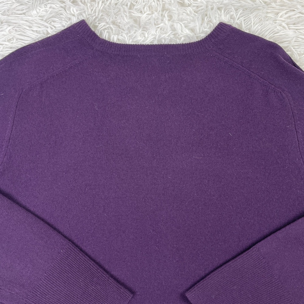 Johnny Was Sweater Womens L Purple Mishika Waffle Pullover Wool Cashmere Blend - Picture 6 of 9